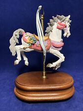 Albert E. Price Wood Base Music Box Carousel Horse Working, Rotates On Pole picture