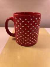 Vintage Waechtersbach Cup Mug Red Mini White Hearts Valentine Ceramic 14 oz picture