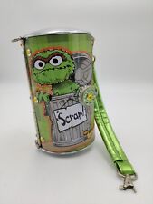 Oscar The Grouch Sesame Street Trash Can Metal Purse Handbag Flaw VTG picture