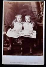 TWIN GIRLS Cabinet Card 1800s Boston picture