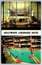 Hollywood California Vintage Postcard Hollywood Landmark Hotel chrome Unposted picture