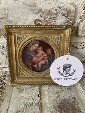 Vintage Italian Florentine Madonna Of The Chair By Raphael 1483,1520 picture