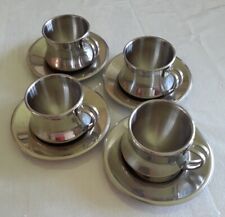 Expresso Inox Stainless Steel 18/10 Expresso Cup+Saucer Set 4 (8pcs) - Italy picture