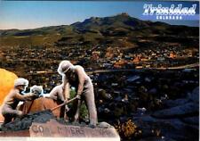 Trinidad, CO Colorado  COAL MINERS MEMORIAL & City Bird's Eye View 4X6 Postcard picture