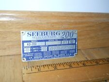 Seeburg KD-200 Jukebox Identification ID plate picture