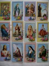 Gorgeous Lot 12 Vintage Catholic Religious HOLY CARDS Saints Roses Gold Edge#S17 picture