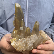 800g Natural Nice Yellow Rabbit Hair Quartz Clusters Specimen Crystal Healing picture