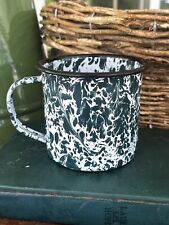 Rare Antique Enamelware Chrysolite Green Swirl Graniteware Coffee Cup/Mug picture