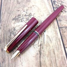 MONTBLANC 14K-585 GOLD FOUNTAIN PEN VINTAGE RED GERMANY A214 picture