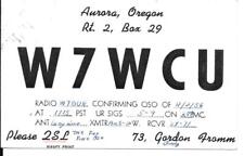QSL  1956 Aurora Oregon   radio card    picture