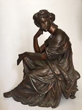 Antique  TH. DORIOT Continental Classical Maiden Bronze Statue  c. 19th C picture