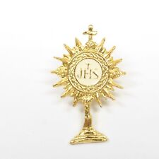Vintage JHS Catholic High School Pin Gold Tone Cross Lapel Collectible picture