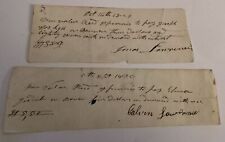 2 Handwritten Receipts Documents ID’d Signed Calvin & Jonus Lawrence 1829 & 1835 picture