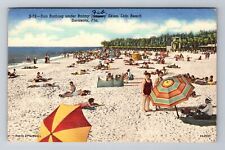 Sarasota FL-Florida, Sun Bathing Under Balmy, Antique, Vintage c1950 Postcard picture