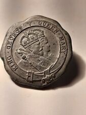 VTG King George V & Queen Mary JUNE 22 1911 Coronation LAPEL Pin England PEWTER picture