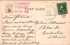 1913 PRR PENNSYLVANIA RAILROAD MACKINAW & RICHMOND RPO Cushman House POST CARD picture