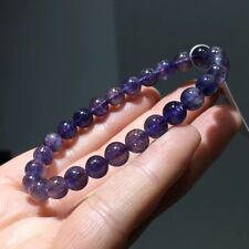 7mm Natural Blue Iolite Crystal Gemstone Round Beads Bracelet AAAAA picture