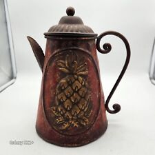 Vintage Rustic Metal Coffee Pot Pineapple Chabby Chic Decor Only Country Farm picture