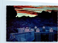 Postcard - Hoover Dam at night picture