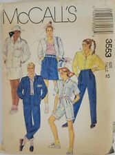 McCalls 3553 Vintage Pattern Jacket Shirt Skirt Pants Shorts Size 12 Bust 34 picture