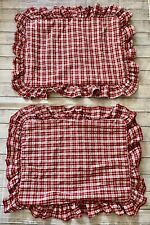 2 Vintage Ralph Lauren Dockside Red Plaid Pillowcases Made In USA 🇺🇸 picture