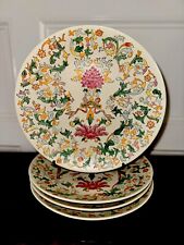 Vintage 12.5” Macau Millefleur Pink Lotus Flower Blossom China Decor Wall Plate picture