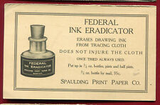 Advertising Postcard Federal Ink Eradicator Spaulding Print Paper Co B395 picture