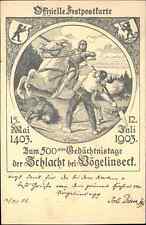 Swiss 500th Anniv Slaughter at Bogelinsect Knight in Armor Medieval Postcard picture
