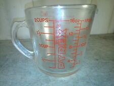 Vintage PYREX Glass Measuring Cup #516 Red Lettering D-Handle 2 Cup 1 Pint picture
