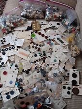 huge mixed lot of buttons. loose and  some on cards small to large picture