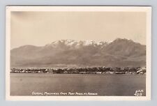 Postcard RPPC Olympic Mountains from Port Angeles Harbor Washington posted 1954 picture