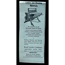 Reed Loom Company 1930s Vintage Print Ad Springfield Ohio Weaving Yarns picture