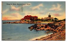 VTG Along The Shore, House, Church, Kennebunkport, ME Postcard picture