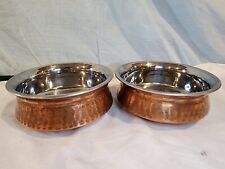 HAMMERED COPPER STAINLESS STEEL Serving Bowls 6