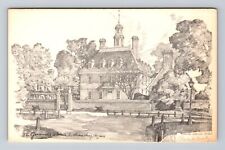 Williamsburg VA-Virginia, Drawing Governor's Palace, Antique Vintage Postcard picture