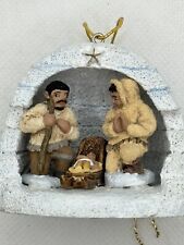 Vintage Igloo Nativity Scene Christmas Ornament Golder Image Alaska picture