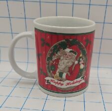 VTG Happy Holidays Santa Christmas Coffee Mug Tea Cup Collectible  picture