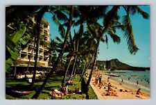 Honolulu HI-Hawaii, Surfrider Hotel, Beach Scene, Advertising, Vintage Postcard picture