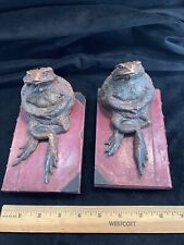 Vintage Toad Bookends Quality Lifelike Toad Hall Frogs picture