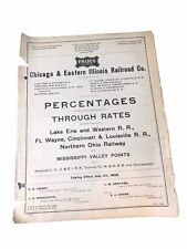 Antique 1905 Frisco System Chicago & Eastern Illinois Railroad Co. Percentages picture