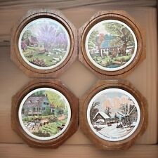 Currier and Ives Homestead Spring Summer Autumn Winter Wall Hangings 4 Set VTG  picture