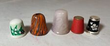 5 vintage handmade sterling silver blown glass carved amethyst sewing thimble picture