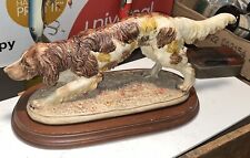 Hunting Dog English Setter Pointing Statue Resin? 14”L x 7H X 5”W Signed Italy picture