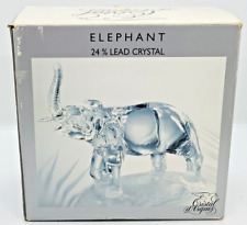Vintage CRISTAL D'ARQUES Glass Elephant Figurine 24% Lead Crystal Frosted Base picture