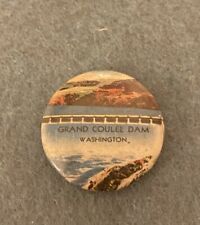 Grand Coulee Dam Washington State Vintage Button Pinback picture