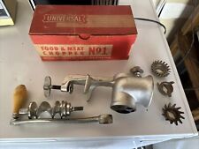 Vintage Universal No 1 Food And Meat Grinder Chopper Original Box w/attachments picture