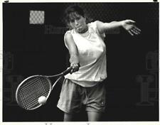 1991 Press Photo South Hadley Tennis Player Maria Quenneville, Smith College picture
