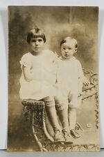 RPPC Young Girl and little kid Photo Hagerstown Md Family Est Postcard K2 picture
