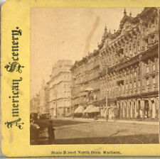 CHICAGO, State Street North From Madison, c.1880s--Am. Scenery Stereoview V20 picture