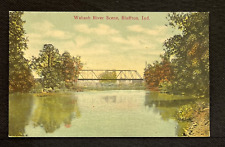 Postcard Bridge Over Wabash River Bluffton Indiana       A1 picture